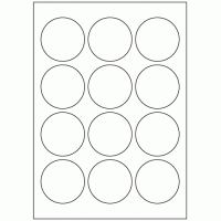 664 - Label Size 60mm Dia - 12 labels per sheet