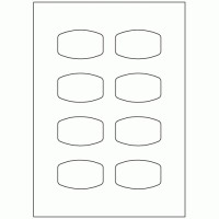 927 - Rounded Rectangle Label Size 63mm x 40mm - 8 labels per sheet