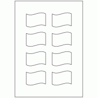 929 - Wave Flag Shape Label Size 60mm x 44mm - 8 labels per sheet